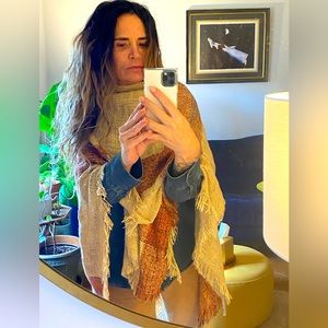 Anthropologie wrap. I think the brand is “do everything in love”